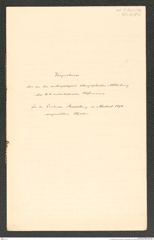 k.k. naturhistorisches Hofmuseum, Intendanzakten 1885-1896 (Hauer), Aktenzahl Z.380.a/1891, Seite 1